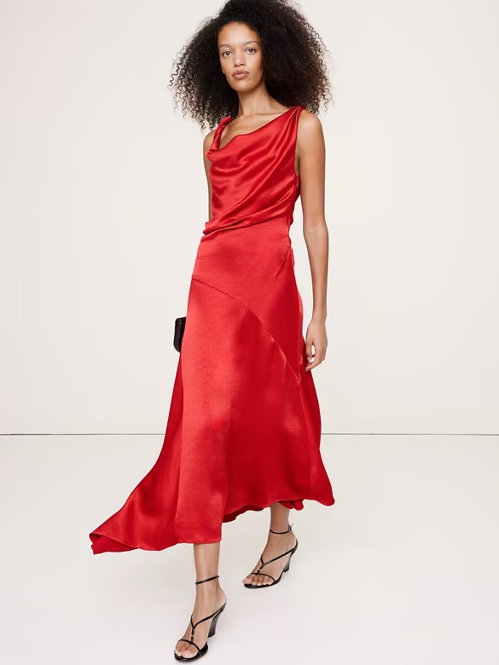 Banana Republic Hammered Satin Twist-Shoulder Dress  851989